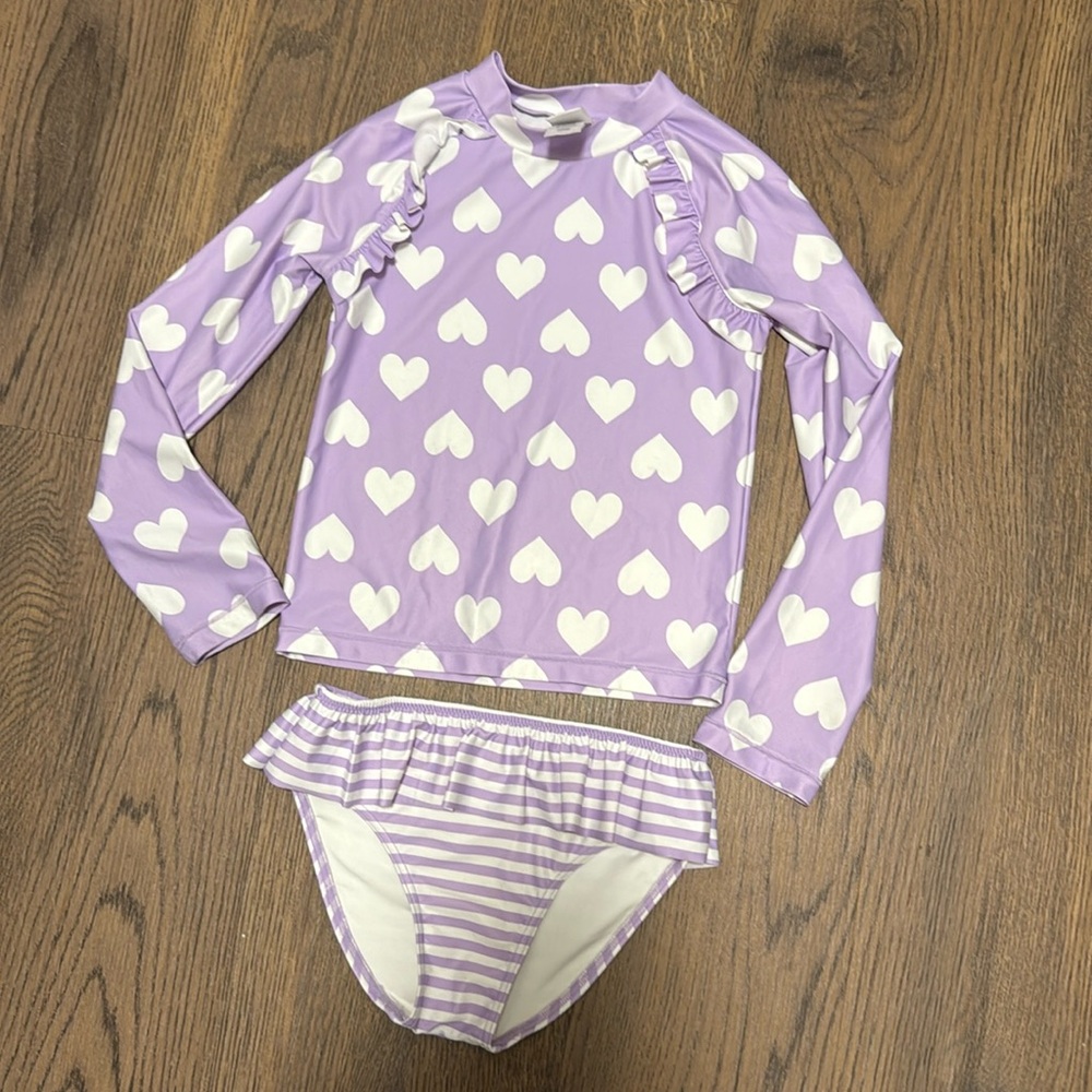 Tucker + Tate Lavender Heart Rashguard Set